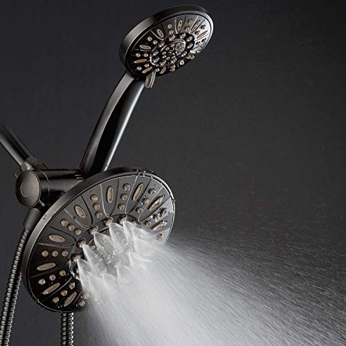 AquaDance Oil Rubbed Bronze 7" Premium High Pressure 3-Way Rainfall Combo with Extra Long 72 inch Hose â Enjoy Luxury 6-Setting Rain Showerhead and Matching Hand Held Shower Separately or Together