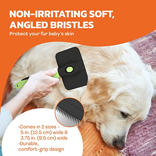 Dog or Cat Brush for Shedding and Grooming â Premium Self Cleaning Slicker Brush, Easy to Clean Comb for Long or Short Haired Dogs - Large or Small Pet, Hair Deshedding Supplies
