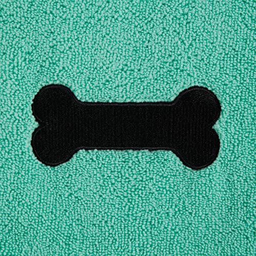 Bone Dry Embroidered Pet Towel, 44 x 27.5", Green