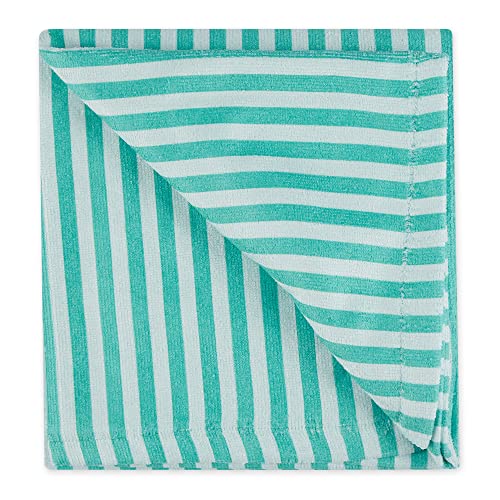 Bone Dry Embroidered Pet Towel, 44 x 27.5", Striped Aqua