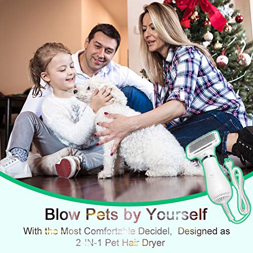 Dog Hair Dryer Pet Dryer Professional Grooming Blower Dog Slicker Brush for Medium Pet Small Dog Cat