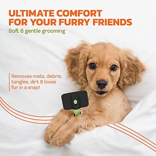Dog or Cat Brush for Shedding and Grooming â Premium Self Cleaning Slicker Brush, Easy to Clean Comb for Long or Short Haired Dogs - Large or Small Pet, Hair Deshedding Supplies