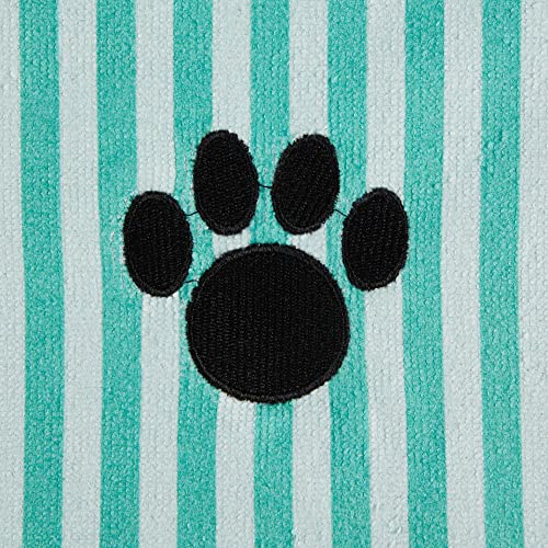 Bone Dry Embroidered Pet Towel, 44 x 27.5", Striped Aqua