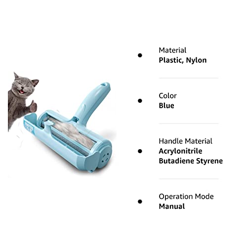 DELOMO Pet Hair Remover Roller - Dog & Cat Fur Remover with Self-Cleaning Base - Efficient Animal Hair Removal Tool - for Furniture, Couch, Carpet, Car Seat, Blue
