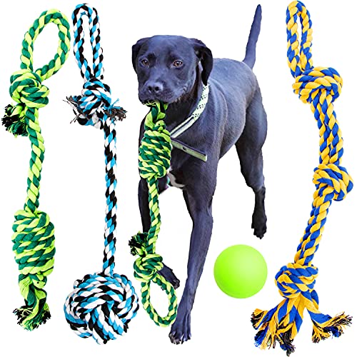 Youngever Dog Rope Toys, Puppy Chew Toys Dog Toys for Medium to Large Dogs (4 Pack)