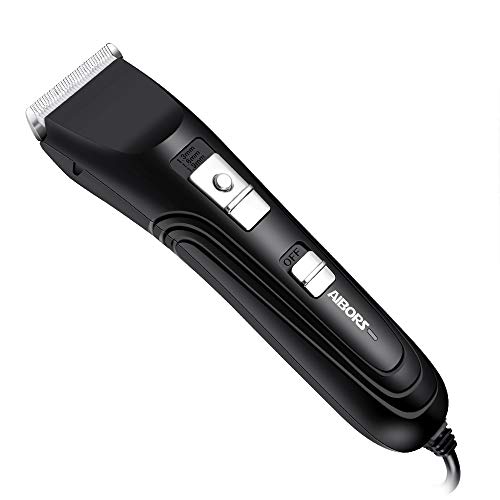 AIBORS Dog Clippers Shaver 12V High Power for Thick Heavy Coats Quiet Plug-in Pet Electric Professional Hair Grooming Clippers kit with Guard Combs Brush for Dogs Cats and Other Animals