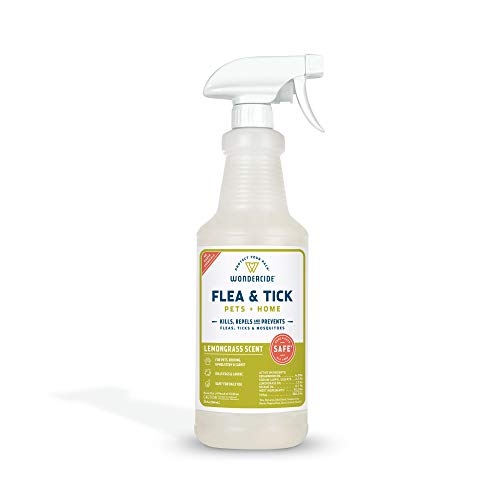 Wondercide - Flea, Tick and Mosquito Spray for Dogs, Cats, and Home - Flea and Tick Killer, Control, Prevention, Treatment - with Natural Essential Oils - Pet and Family Safe - Lemongrass 32 oz