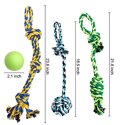 Youngever Dog Rope Toys, Puppy Chew Toys Dog Toys for Medium to Large Dogs (4 Pack)