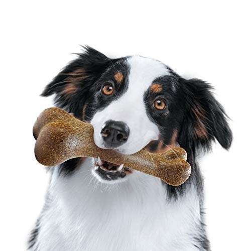 YoTelim Dog Toys for Aggressive Chewers Large Breed, Natural Bamboo Fibers Dog Chew Toys Non-Toxic Interactive Dog Toys Nearly Indestructible Chewing Bones for Large Medium Small Dogs (L)