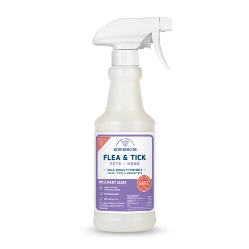 Wondercide - Flea, Tick and Mosquito Spray for Dogs, Cats, and Home - Flea and Tick Killer, Control, Prevention, Treatment - with Natural Essential Oils - Pet and Family Safe - Rosemary 32 oz