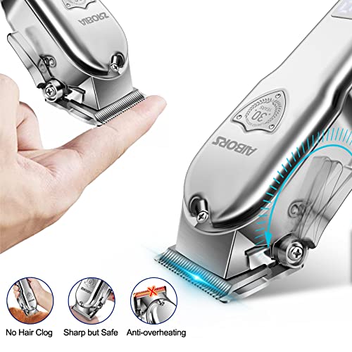 AIBORS Dog Clippers for Grooming for Thick Coats Heavy Duty Low Noise Rechargeable Cordless Pet Hair Grooming Clippers