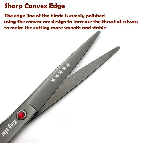 7.0in Titanium Professional dog Grooming Scissors set,Straight & Thinning & Curved scissors 4pcs set for Dog grooming