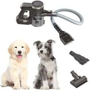 Vacuyahu 3 in-1 Multipurpose Cordless Pet Grooming Vacuum with Patent Dog/Cat Grooming Brush(Comb and Clean PetsâHair)-Pet Hair Remover Vacuum, Handheld Vacuum for Home and Car Cleaning