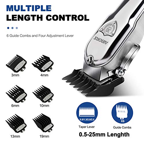 AIBORS Dog Clippers for Grooming for Thick Coats Heavy Duty Low Noise Rechargeable Cordless Pet Hair Grooming Clippers