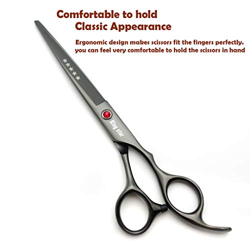 7.0in Titanium Professional dog Grooming Scissors set,Straight & Thinning & Curved scissors 4pcs set for Dog grooming