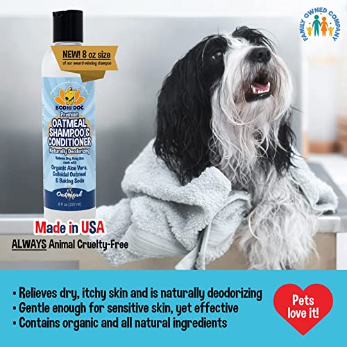 Organic Natural Oatmeal Dog Shampoo and Conditioner | Conditioning Deodorizing Formula for Dogs Cats & Pets | Treatment Wash Soothes Dry Itchy Skin | Aloe for Allergy Relief