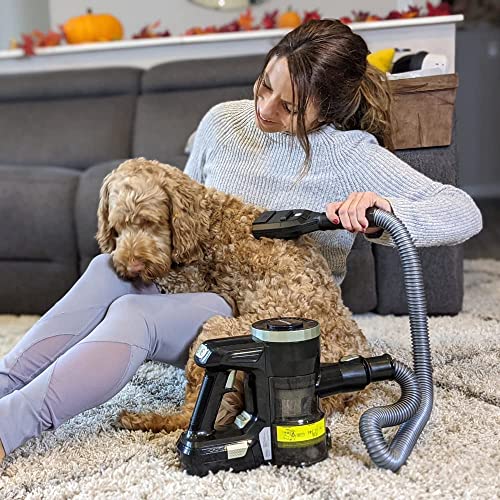 Vacuyahu 3 in-1 Multipurpose Cordless Pet Grooming Vacuum with Patent Dog/Cat Grooming Brush(Comb and Clean PetsâHair)-Pet Hair Remover Vacuum, Handheld Vacuum for Home and Car Cleaning