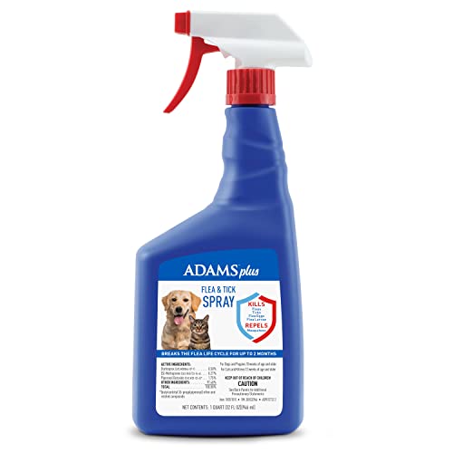 Adams Plus Flea and Tick Spray for Cats and Dogs, 32 Ounce