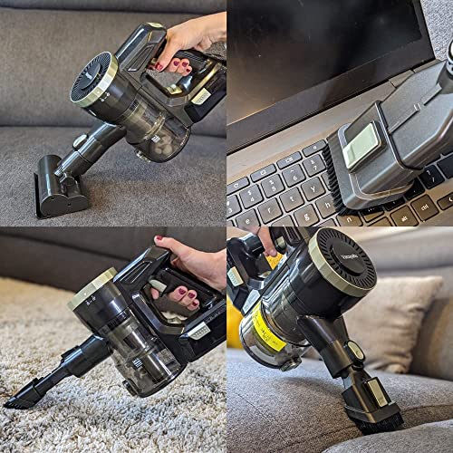 Vacuyahu 3 in-1 Multipurpose Cordless Pet Grooming Vacuum with Patent Dog/Cat Grooming Brush(Comb and Clean PetsâHair)-Pet Hair Remover Vacuum, Handheld Vacuum for Home and Car Cleaning