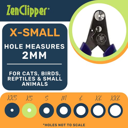 Zen Clipper Pet Nail Clippers for Cats, Birds, Reptiles and Small Animals â The Worry-Free Grooming Nail Clippers, Avoid Painful Overcutting â Stress, Injury-Free Nail Cutting â 2mm Hole
