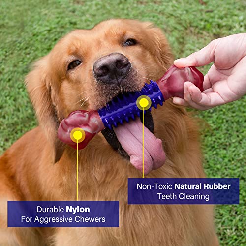 Tough Dog Toys for Aggressive Chewers Large Breed, Apasiri Dog Chew Toys, Durable Dog Toys, Dog Bones Made with Nylon and Rubber, Big Indestructible Dog Toy, Medium Puppy Chew Toys Teething chew Toys