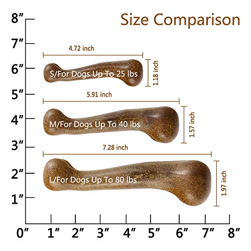 YoTelim Dog Toys for Aggressive Chewers Large Breed, Natural Bamboo Fibers Dog Chew Toys Non-Toxic Interactive Dog Toys Nearly Indestructible Chewing Bones for Large Medium Small Dogs (L)
