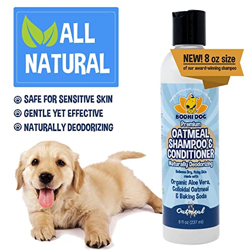 Organic Natural Oatmeal Dog Shampoo and Conditioner | Conditioning Deodorizing Formula for Dogs Cats & Pets | Treatment Wash Soothes Dry Itchy Skin | Aloe for Allergy Relief
