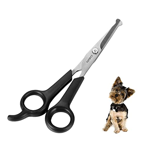 Professional Pet Grooming Scissors with Round Tip Stainless Steel Dog Eye Cutter for Dogs and Cats, Professional Grooming Tool, Size 6.70" x 2.6" x 0.43"