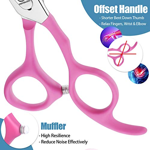 7 Inch Thinning Dog Grooming Scissors, 42 Teeth Professional Thinning Shears for Dog, Cat, Pet, 440C Japanese Stainless Steel with Double Finger Rest Blending, Trimming, Cutting Scissors for Groomer