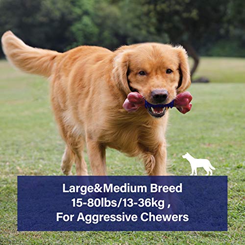 Tough Dog Toys for Aggressive Chewers Large Breed, Apasiri Dog Chew Toys, Durable Dog Toys, Dog Bones Made with Nylon and Rubber, Big Indestructible Dog Toy, Medium Puppy Chew Toys Teething chew Toys
