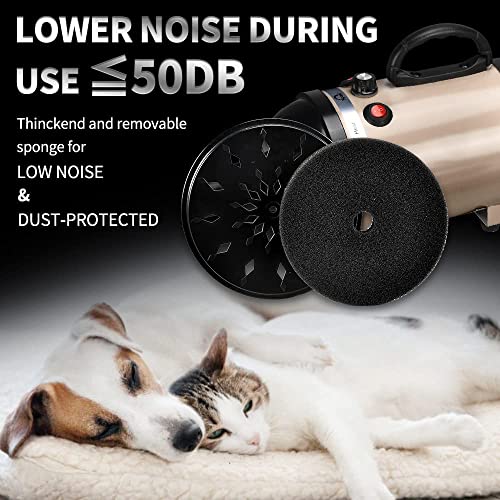 AIIYME Dog Dryer, 4.3HP/3200W Dog Hair Dryer Dog Pet Grooming Blow Dryer with Adjustable Airflow Speed and Temperature, 78 in Flexible Hose, 4 Nozzles, Pro High Velocity Dryer/Blower for Dogs