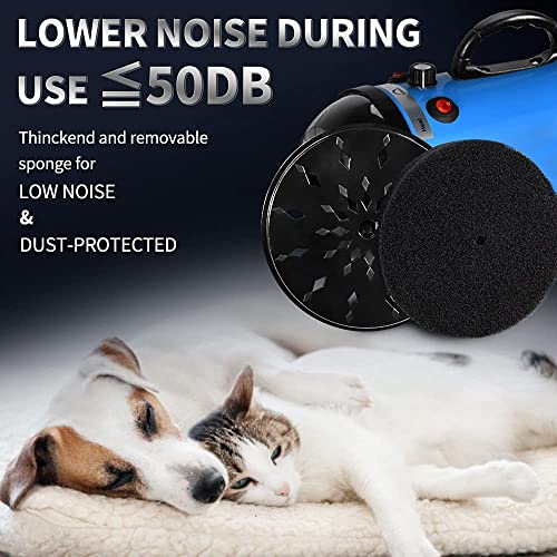 AIIYME Dog Dryer, 4.3HP/3200W Dog Hair Dryer Dog Pet Grooming Blow Dryer with Adjustable Airflow Speed and Temperature, 78 in Flexible Hose, 4 Nozzles, Pro High Velocity Dryer/Blower for Dogs