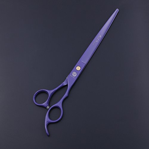 Purple Dragon 8.0 inch Professional Dog Grooming Hair Cutting Scissor &Curved Scissor&Chunker Shear Kit with Bag - for Pet Groomer or Family DIY Pet Use