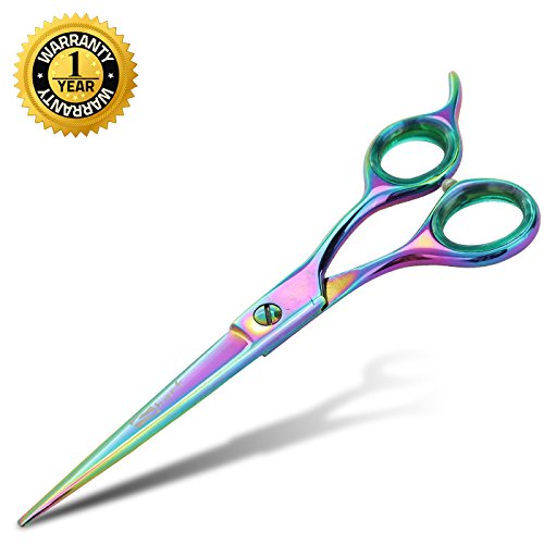 6.5 Inch Straight Rainbow Pet Scissors for Grooming Small Dogs - Professional Precision & Stunning Results - Comfortable Design - Trusted by Grooming Pros - Dog Shears - Ideal Scissors for Pet