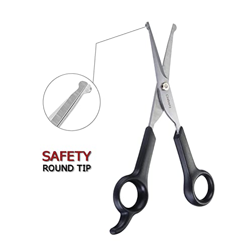 Professional Pet Grooming Scissors with Round Tip Stainless Steel Dog Eye Cutter for Dogs and Cats, Professional Grooming Tool, Size 6.70" x 2.6" x 0.43"