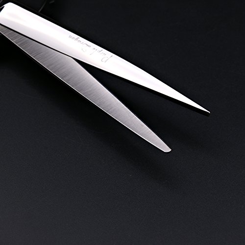 Purple Dragon Professional 7/ 8.0 inch Flexible Lacquer Black Handle Pet Grooming Hair Cutting Scissor and Dog Chunker Shear - Japan 440C Stainless Steel Perfect for Pet Groomer (cutting scissor)