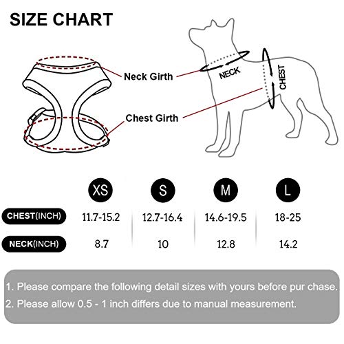 Soft Mesh Dog Harness No Pull Walking Comfort Padded Vest Harnesses Adjustable Pink S