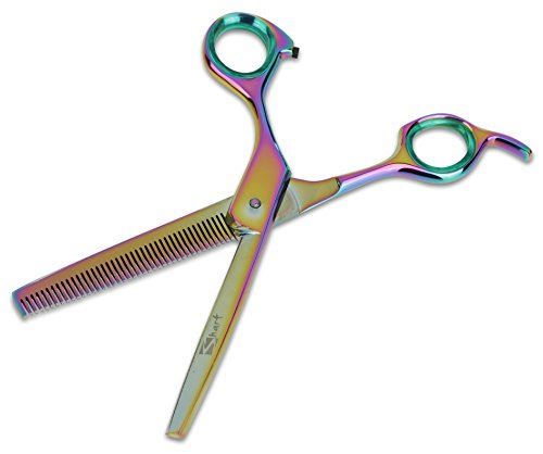 Professional Dog Groomer Kit - Rainbow Straight Scissor and 42 Teteth Thinning Shears Pet - Trust the Quality and Expertise -Unmatched Precision and Comfort - Flawless Results - Gromming Dogs Kit