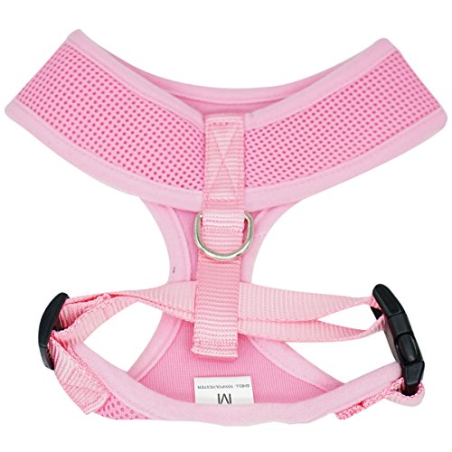 Soft Mesh Dog Harness No Pull Walking Comfort Padded Vest Harnesses Adjustable Pink S