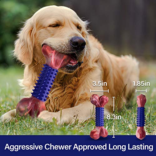Tough Dog Toys for Aggressive Chewers Large Breed, Apasiri Dog Chew Toys, Durable Dog Toys, Dog Bones Made with Nylon and Rubber, Big Indestructible Dog Toy, Medium Puppy Chew Toys Teething chew Toys
