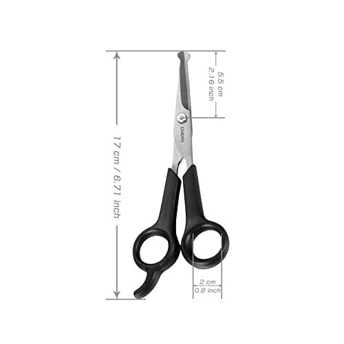 Professional Pet Grooming Scissors with Round Tip Stainless Steel Dog Eye Cutter for Dogs and Cats, Professional Grooming Tool, Size 6.70" x 2.6" x 0.43"