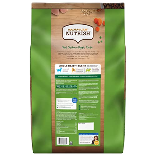 Rachael Ray Nutrish Premium Natural Dry Dog Food, Real Chicken & Veggies Recipe, 40 Pounds (Packaging May Vary)