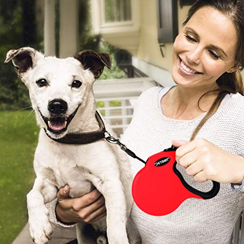 PETDOM Pet Hair Remover Brush - Integrated Sturdy Handle Double Sided with Self-Cleaning Base - Dog Cat Fur & Lint Removal for Clothes, Couch, Furniture (Red)