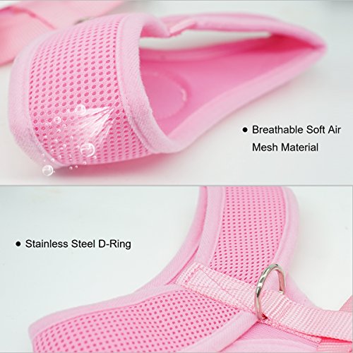 Soft Mesh Dog Harness No Pull Walking Comfort Padded Vest Harnesses Adjustable Pink S