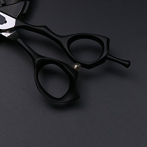 Purple Dragon Professional 7/ 8.0 inch Flexible Lacquer Black Handle Pet Grooming Hair Cutting Scissor and Dog Chunker Shear - Japan 440C Stainless Steel Perfect for Pet Groomer (cutting scissor)