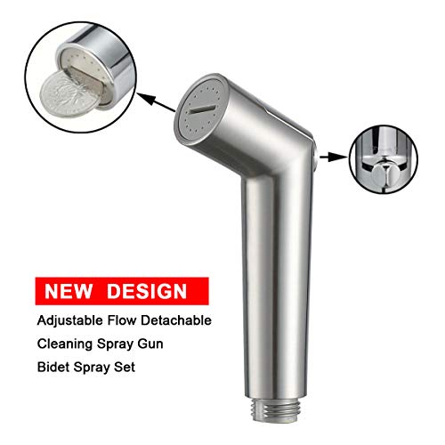 SUMERAIN Dog Shower Attachment, Pet Shower Sprayer for Dogs and Cats, Solid Brass Shower Arm Diverter and Flow regulating Sprayer, 8 Feet Extra Long Hose, Brushed Nickel Finish