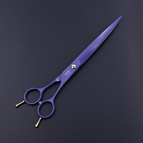 Purple Dragon 8.0 inch Professional Dog Grooming Hair Cutting Scissor &Curved Scissor&Chunker Shear Kit with Bag - for Pet Groomer or Family DIY Pet Use