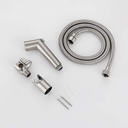 SUMERAIN Dog Shower Attachment, Pet Shower Sprayer for Dogs and Cats, Solid Brass Shower Arm Diverter and Flow regulating Sprayer, 8 Feet Extra Long Hose, Brushed Nickel Finish