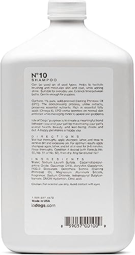 Isle of Dogs Coature No. 10 Evening Primrose Oil Dog Shampoo for Dry and Sensitive Skin, 1-Liter