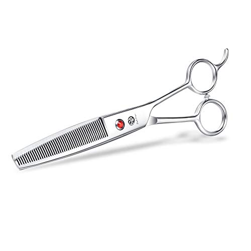 Purple Dragon Professional Pet Grooming Shears Dog/Poodle Cutting/Blending/Thinning/Chunker Scissors with Leather Bag for Pet Groomer